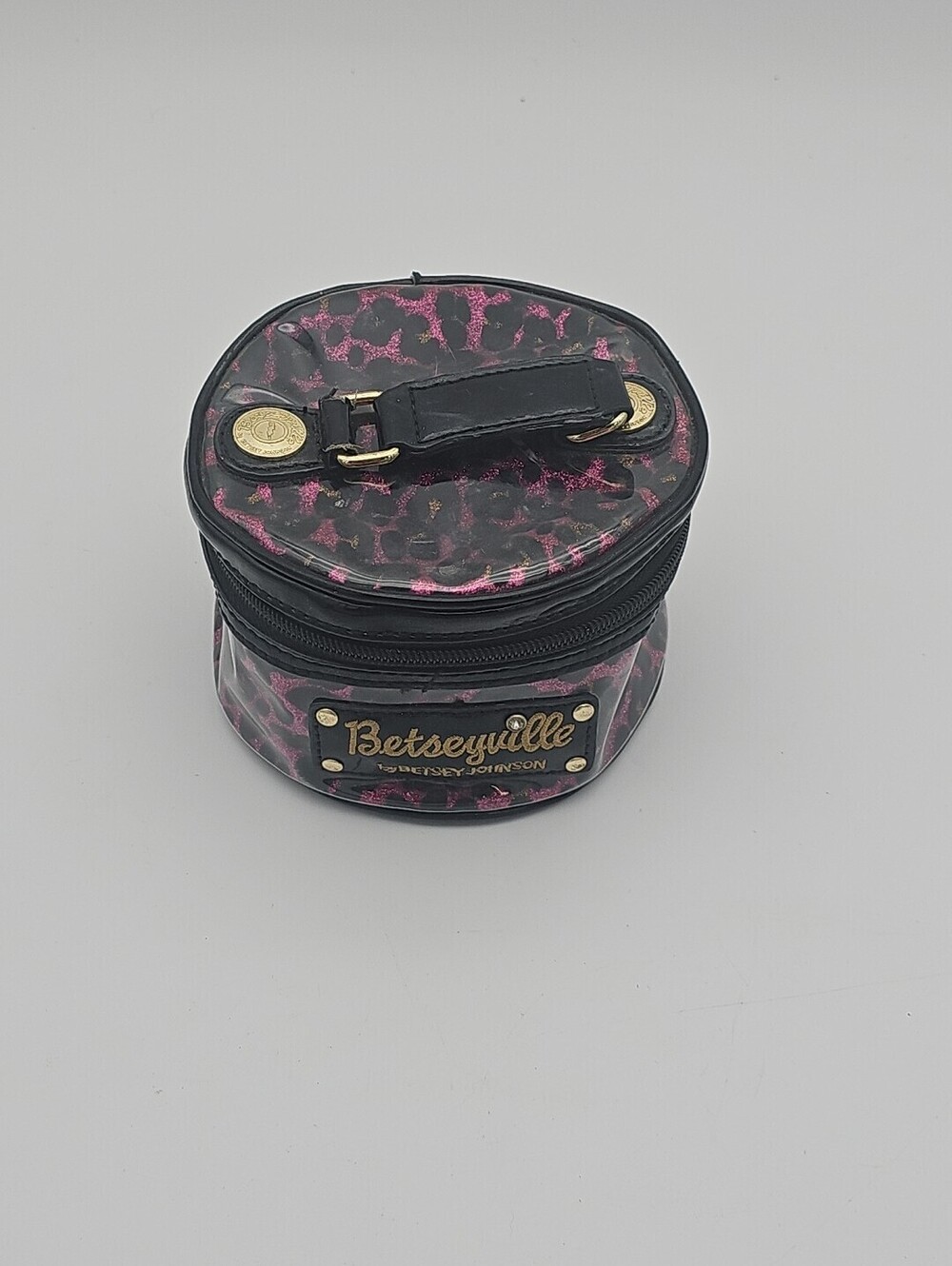 Betsy Johnson, Mini Cosmetic Bag Vintage Pink Cheetah Print